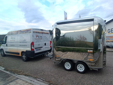 Retro Stainless Steel Food Trailer PSS3021 im US-Retro-Design mit Edelstahl